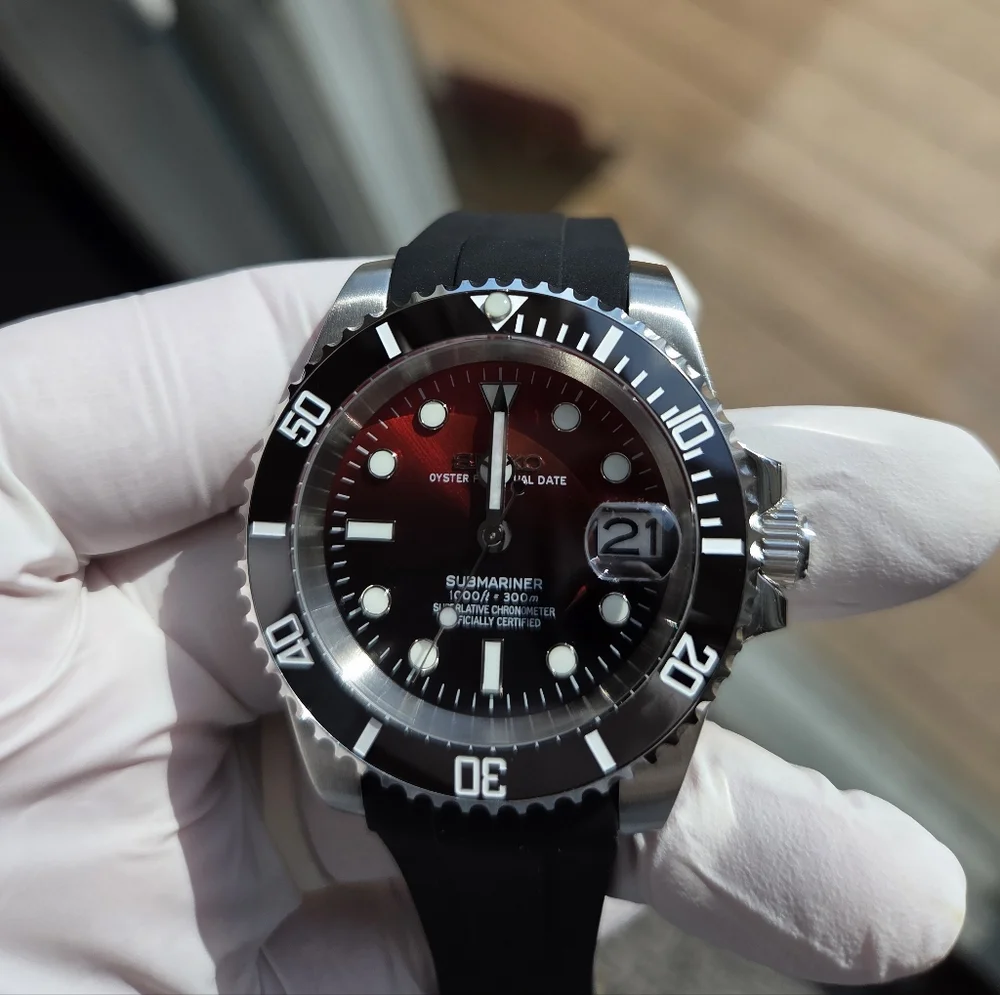 New Custom 40mm SeikoMod Automatic Watch Dive Watch